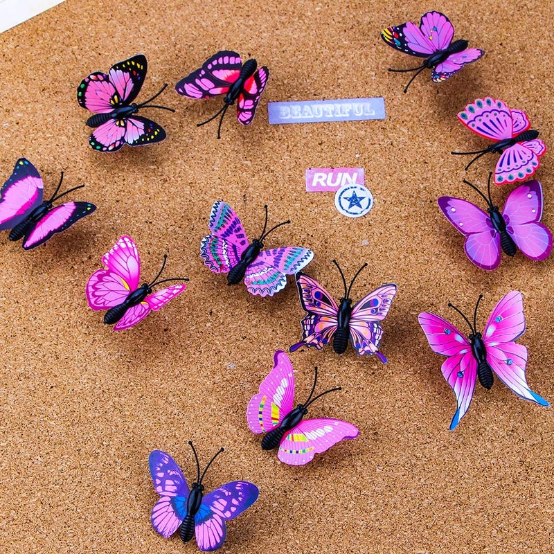 Yalis 12 Pcs Decorative Thumbtacks Pink Cute Pushpins for Feature Wall, Whiteboard, Corkboard, Photo Wall (Pink Butterfly) - Image 5